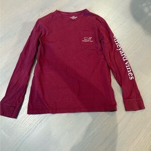 Vineyard Vines Deep Burgundy Long-Sleeved Shirt
